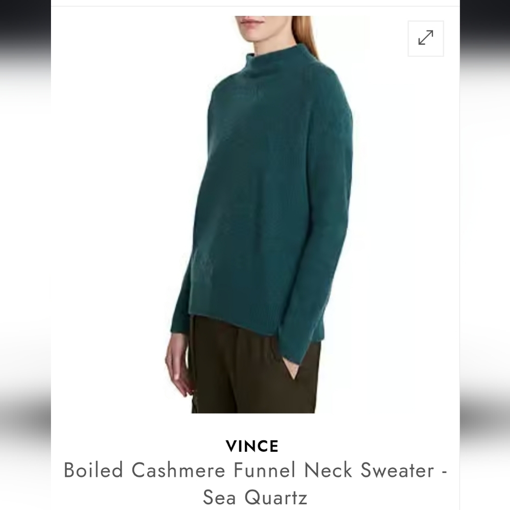 Vince Boiled Cashmere funnel neck sweater